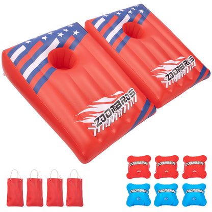 Pool Cornhole 2 Sets, 6 Bean Bags Toss Games with 4 Anchor Bags, Inflatable Cornhole Pool Game Floating Pool Toys for Adults Teens and Family