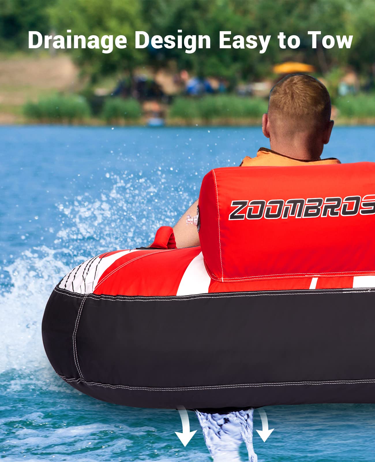 Zoombros shops Inflatable Towable Tubes for Boating, 2 Persons